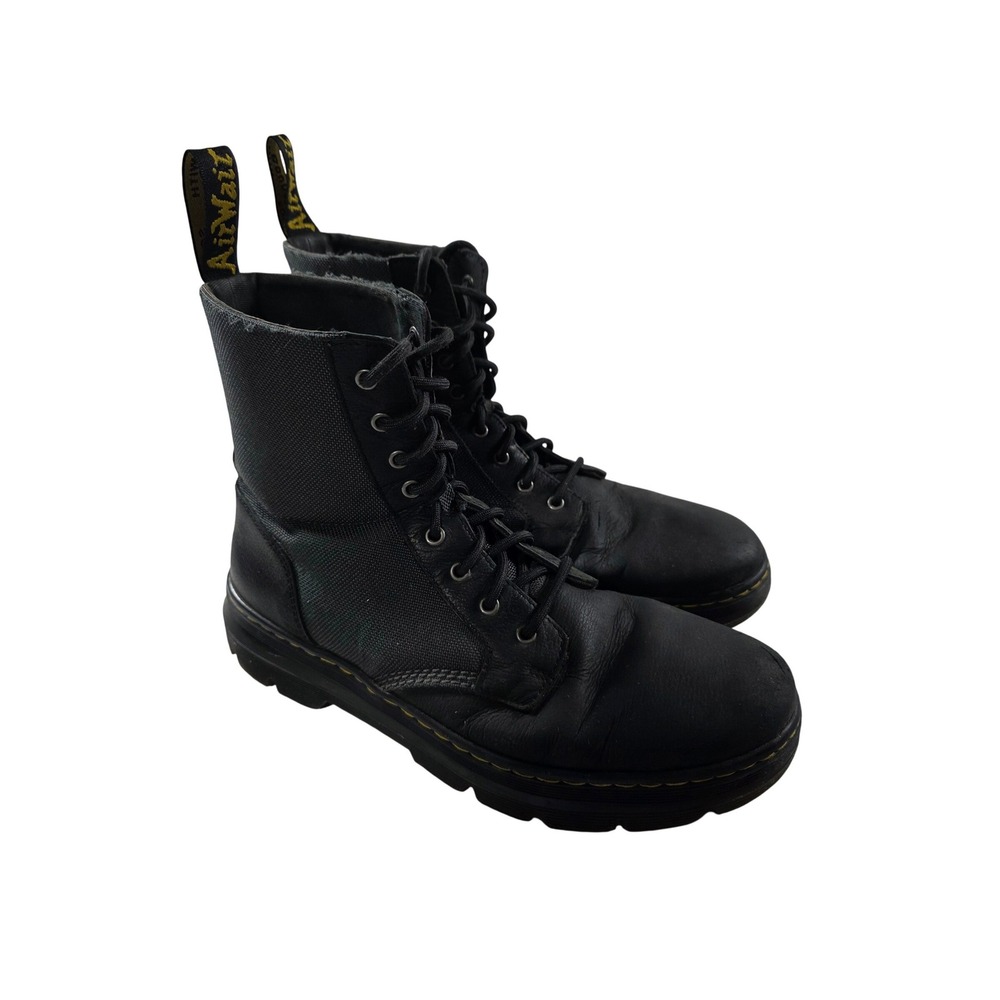 Dr. Martens Combs II Black Leather Nylon Utility Boots Mens 10 18507001